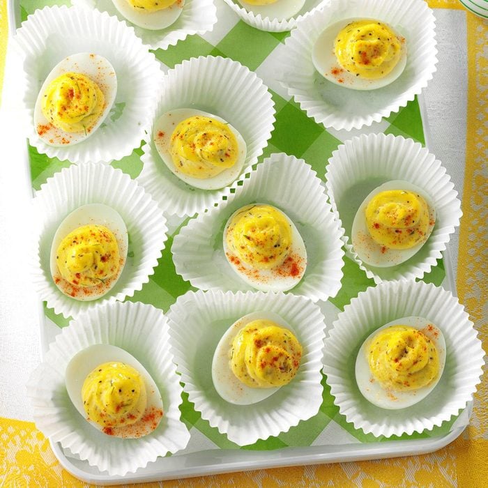 Garlic-Dill Deviled Eggs