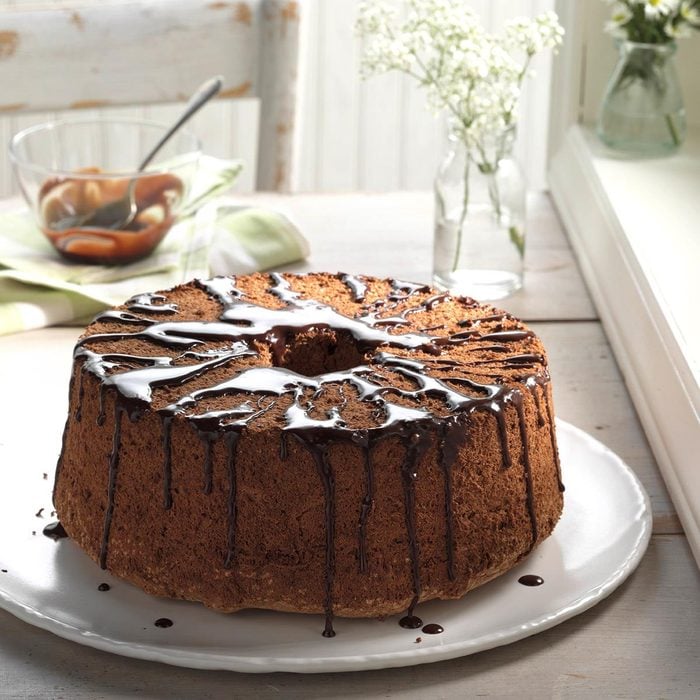 Glazed Chocolate Angel Food Cake