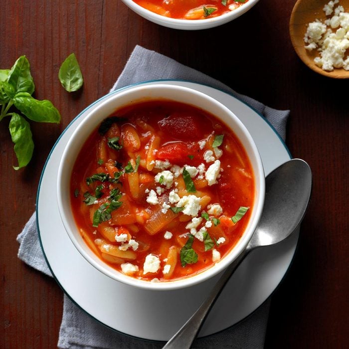 Greek Tomato Soup with Orzo