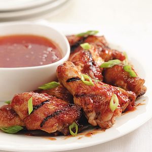 Grilled Peach BBQ Chicken Wings
