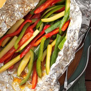 Grilled Peppers and Zucchini