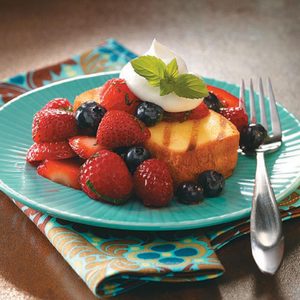 Grilled Pound Cake with Berries