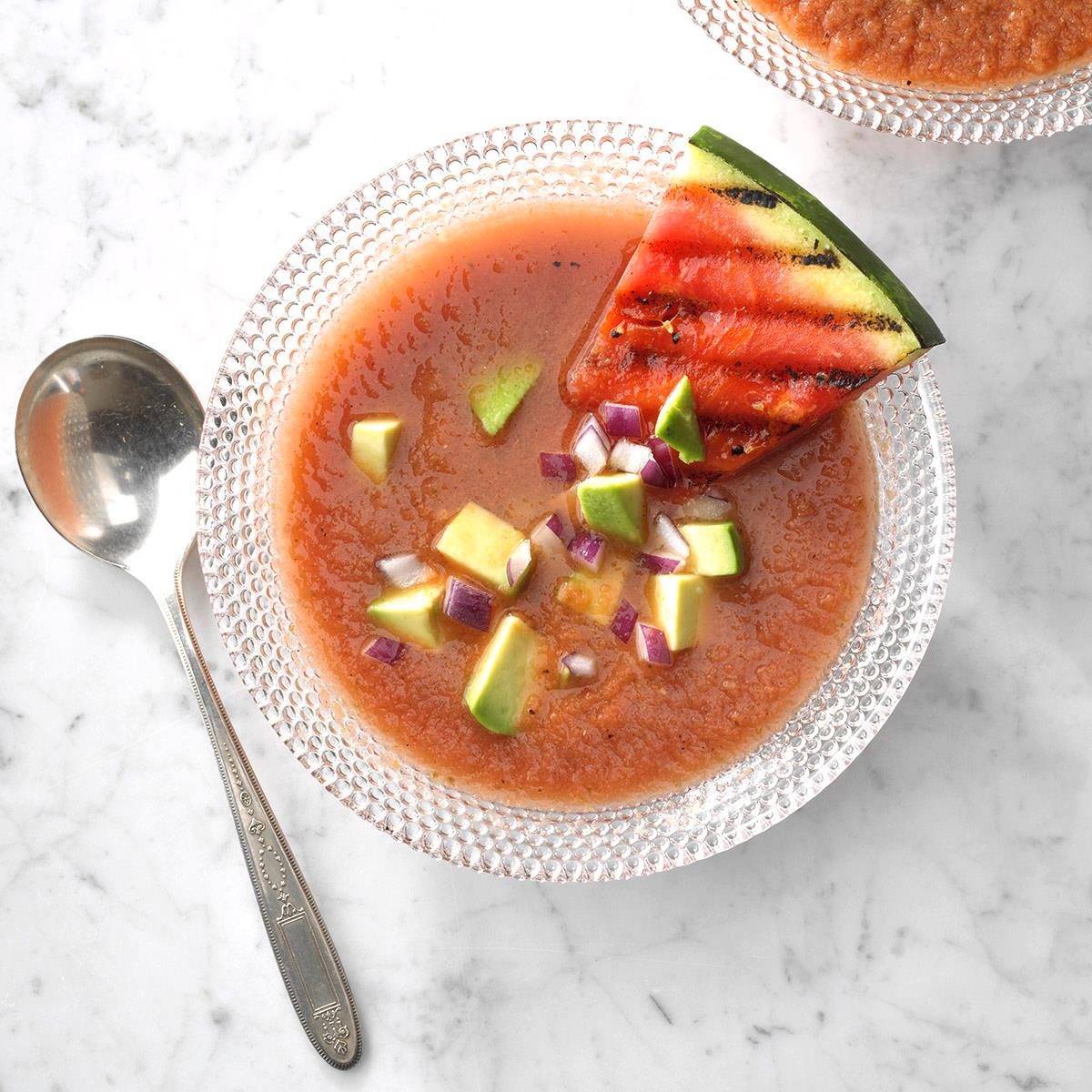 Grilled Watermelon Gazpacho Exps Thjj17 200465 C02 08 2b