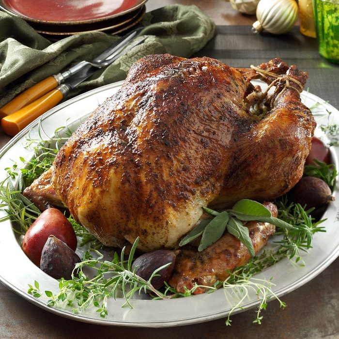 Herb brined turkey