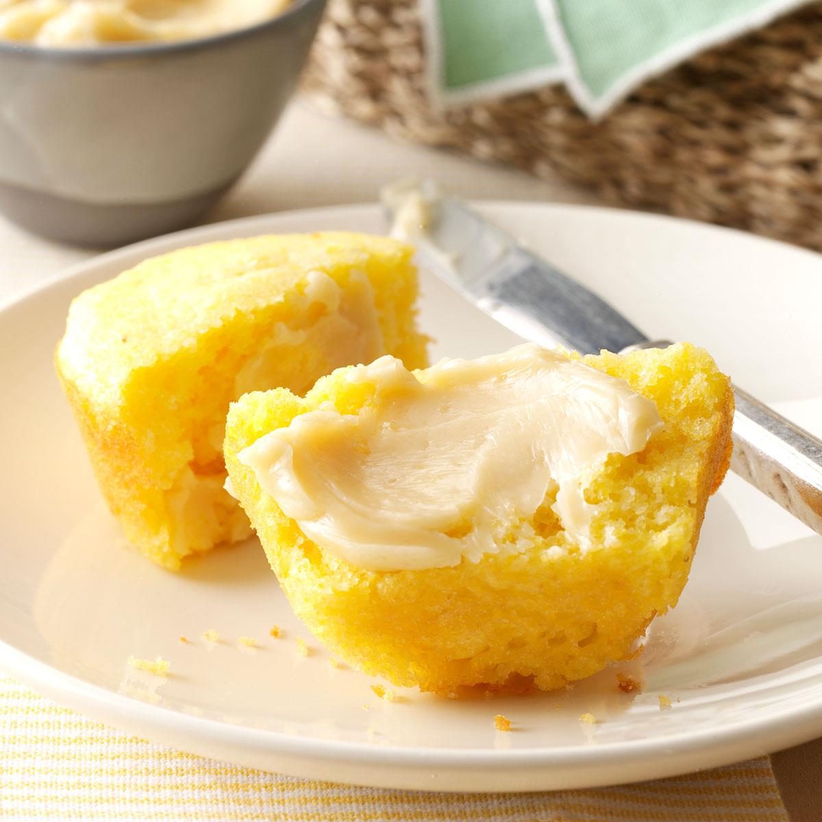 Homemade Corn Muffins with Honey Butter