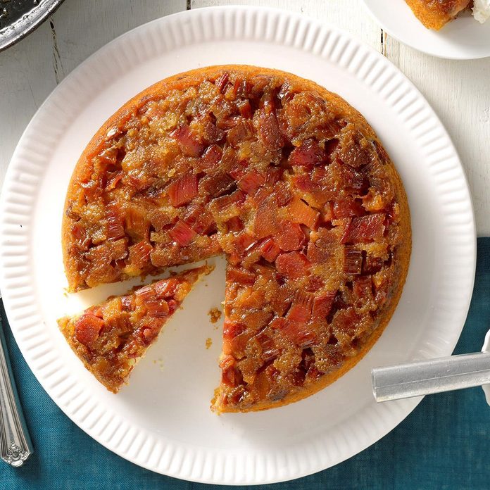 Homemade Rhubarb Upside-Down Cake