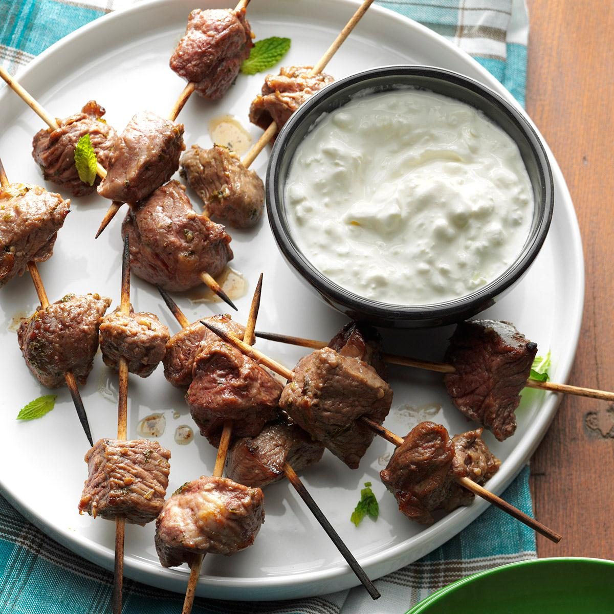 Honey-Mint Lamb Skewers