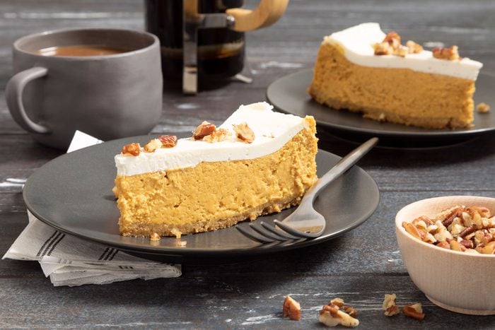 Pumpkin Slices on plates served with coffee