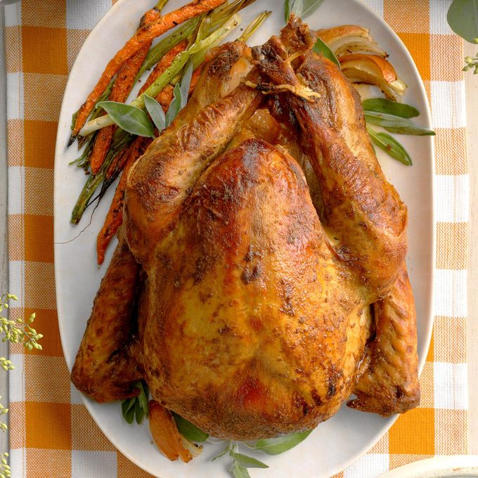 Juicy roast turkey for small family thanksgiving dinner