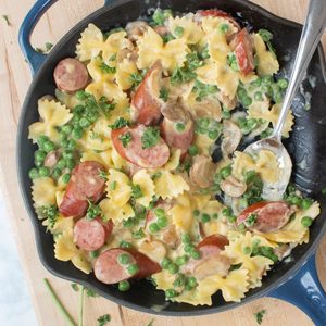 Kielbasa Bow Tie Skillet