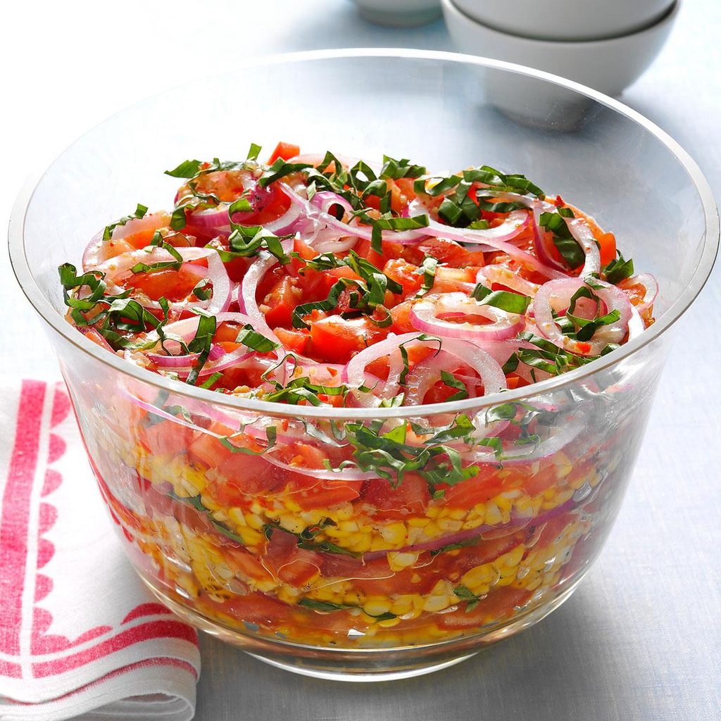 Layered Grilled Corn Salad