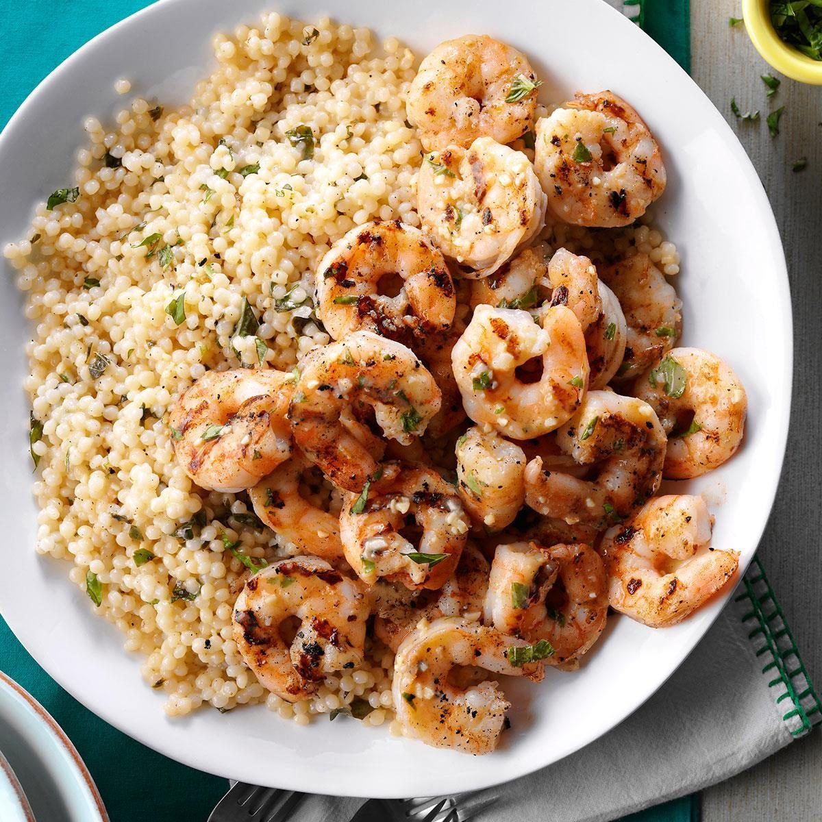 Lemon Basil Grilled Shrimp Couscous Exps72137 Th143192b02 07 8bc Rms