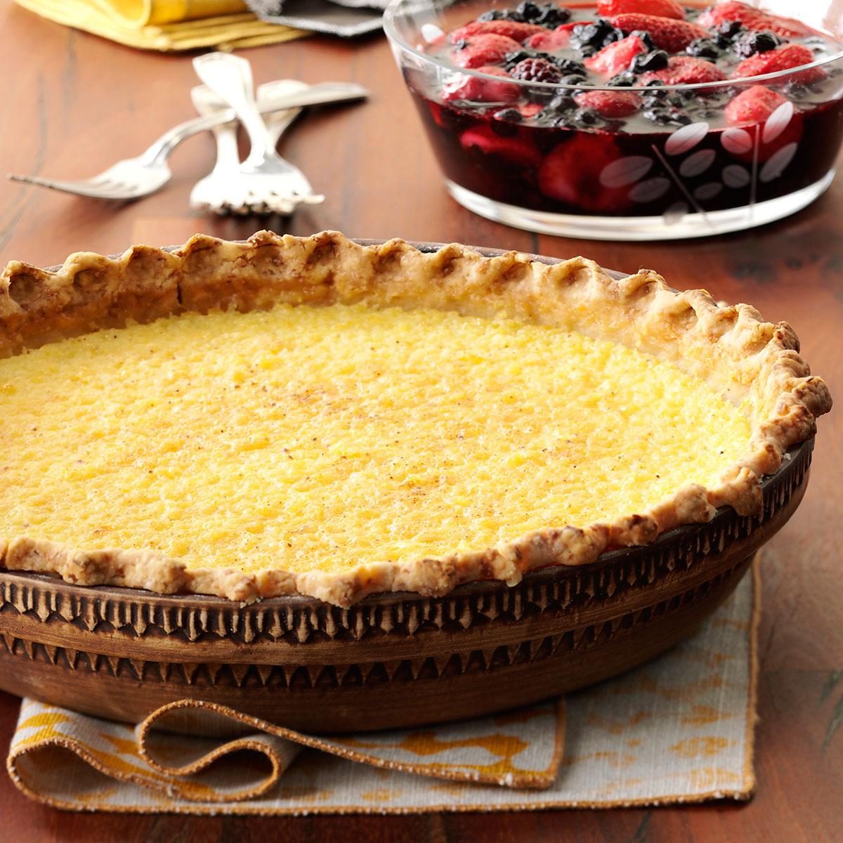 Lemon Chess Pie with Berry Sauce Recipe How to Make It