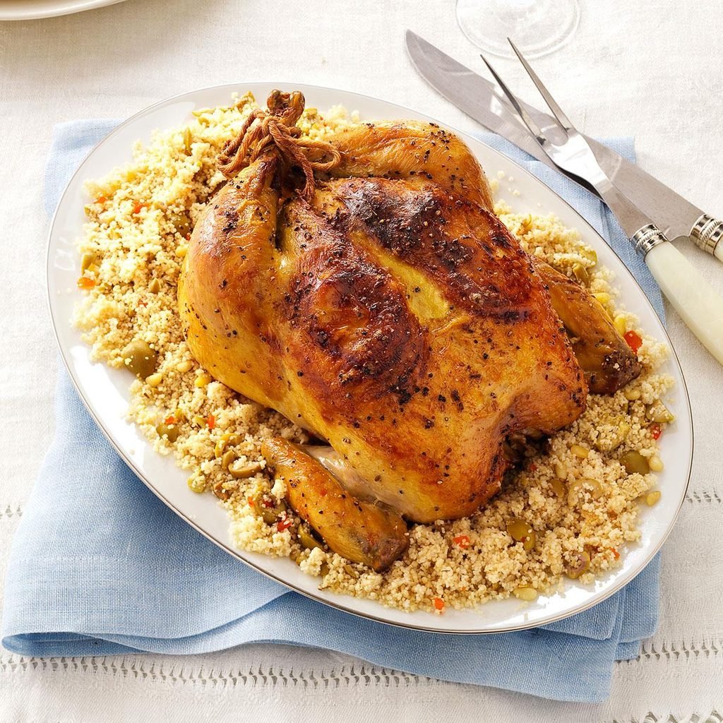 Lemon-Roasted Chicken with Olive Couscous