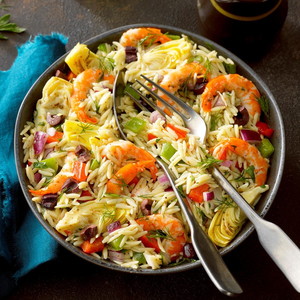 Day 14: Mediterranean Shrimp Orzo Salad