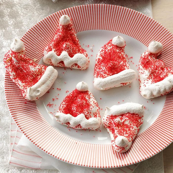 Meringue Santa Hats