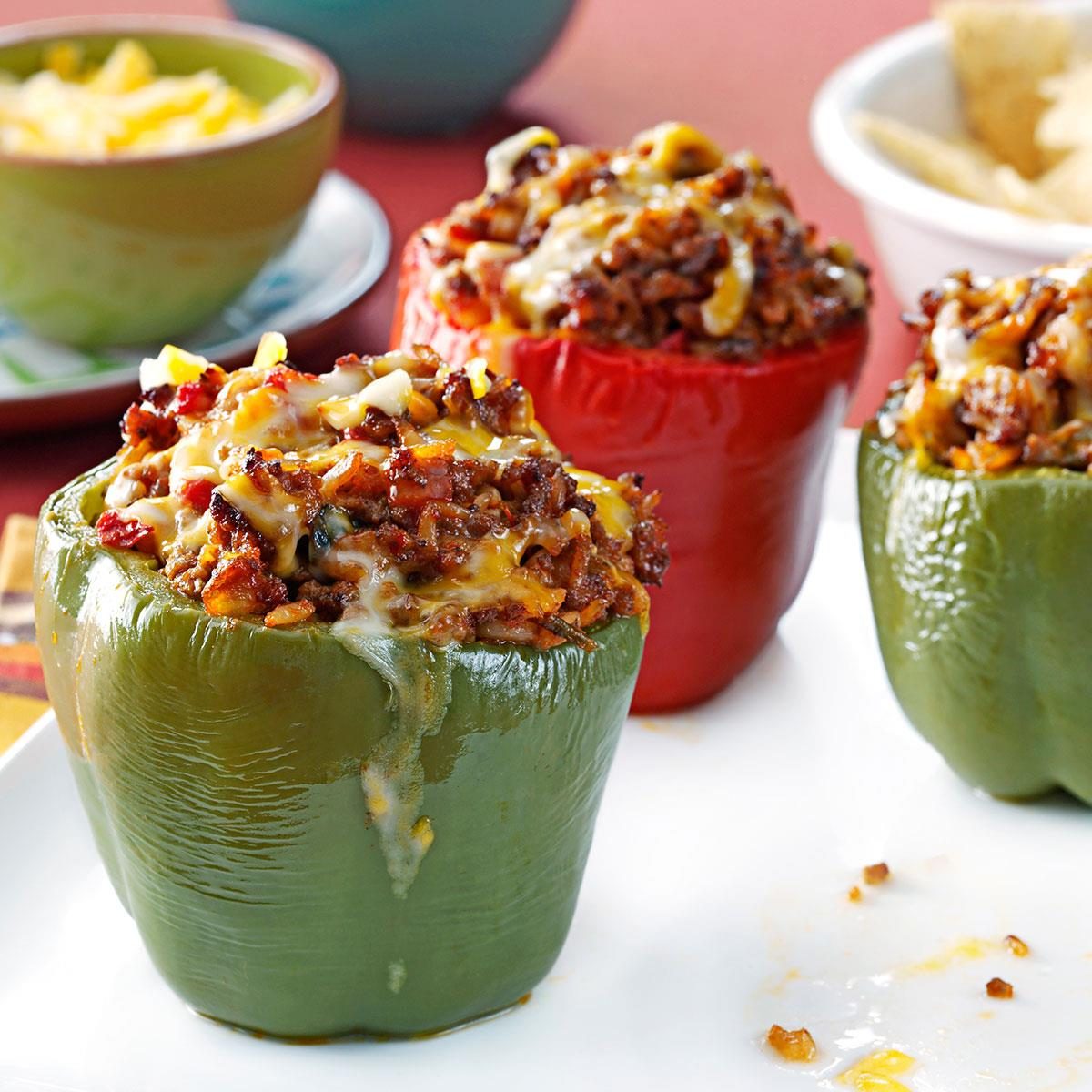 Mexican Beef Stuffed Peppers Recipe How To Make It Taste Of Home