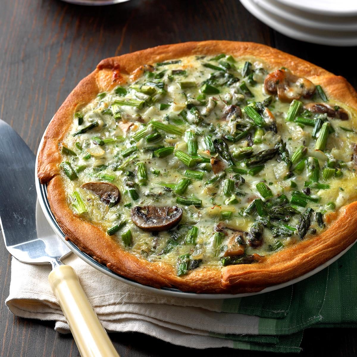 Mushroom Asparagus Quiche Recipe | Taste of Home