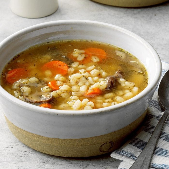 Mushroom Barley Soup for Two