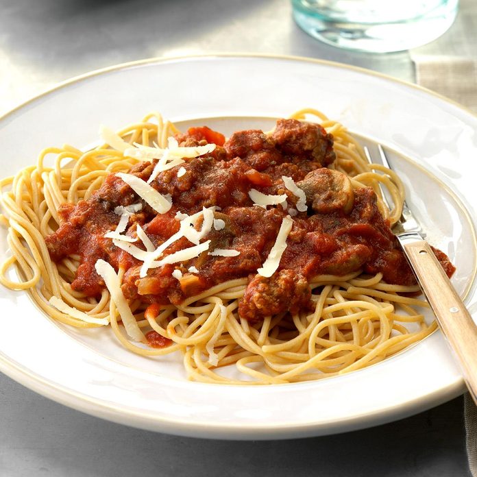 Mushroom-Beef Spaghetti Sauce