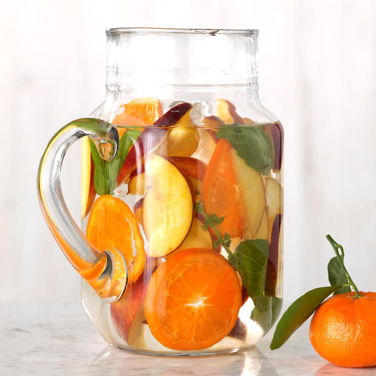 Nectarine, Basil and Clementine Infused Water