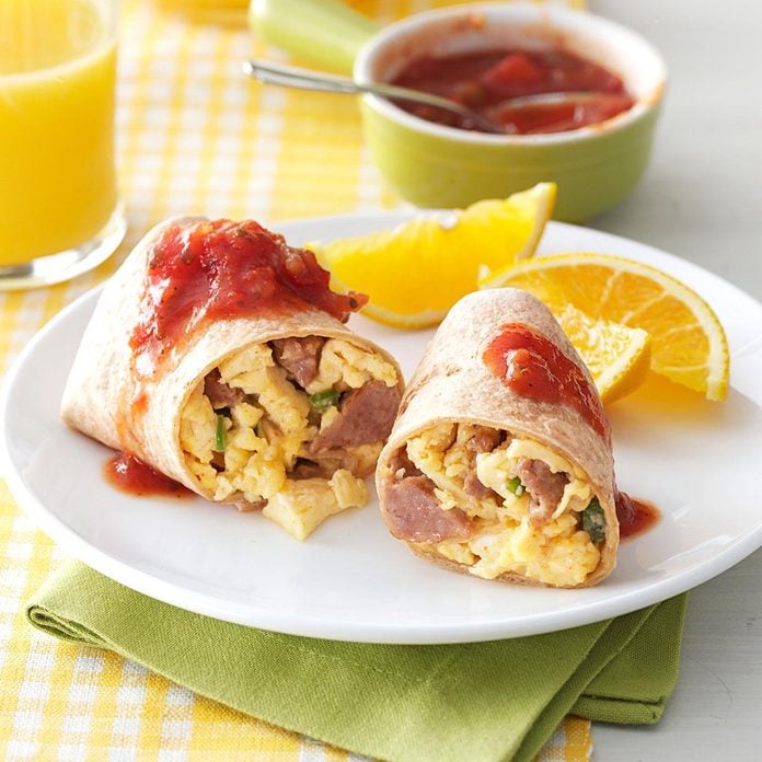 New Mexico Green Chile Breakfast Burritos