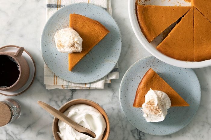 No Crust Pumpkin Pie with Whipped Cream on top