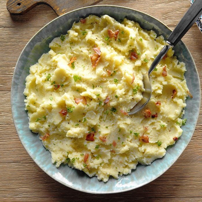 Olive Oil Mashed Potatoes with Pancetta