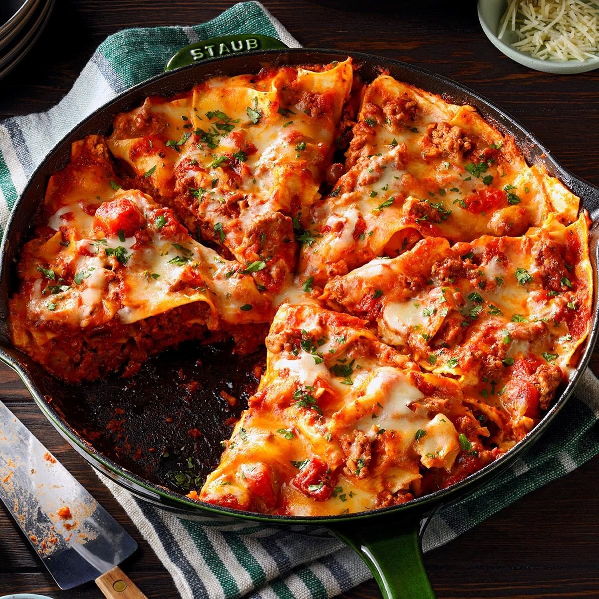 Frying Pan Lasagna - Framed Cooks