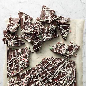 Oreos and Candy Cane Chocolate Bark