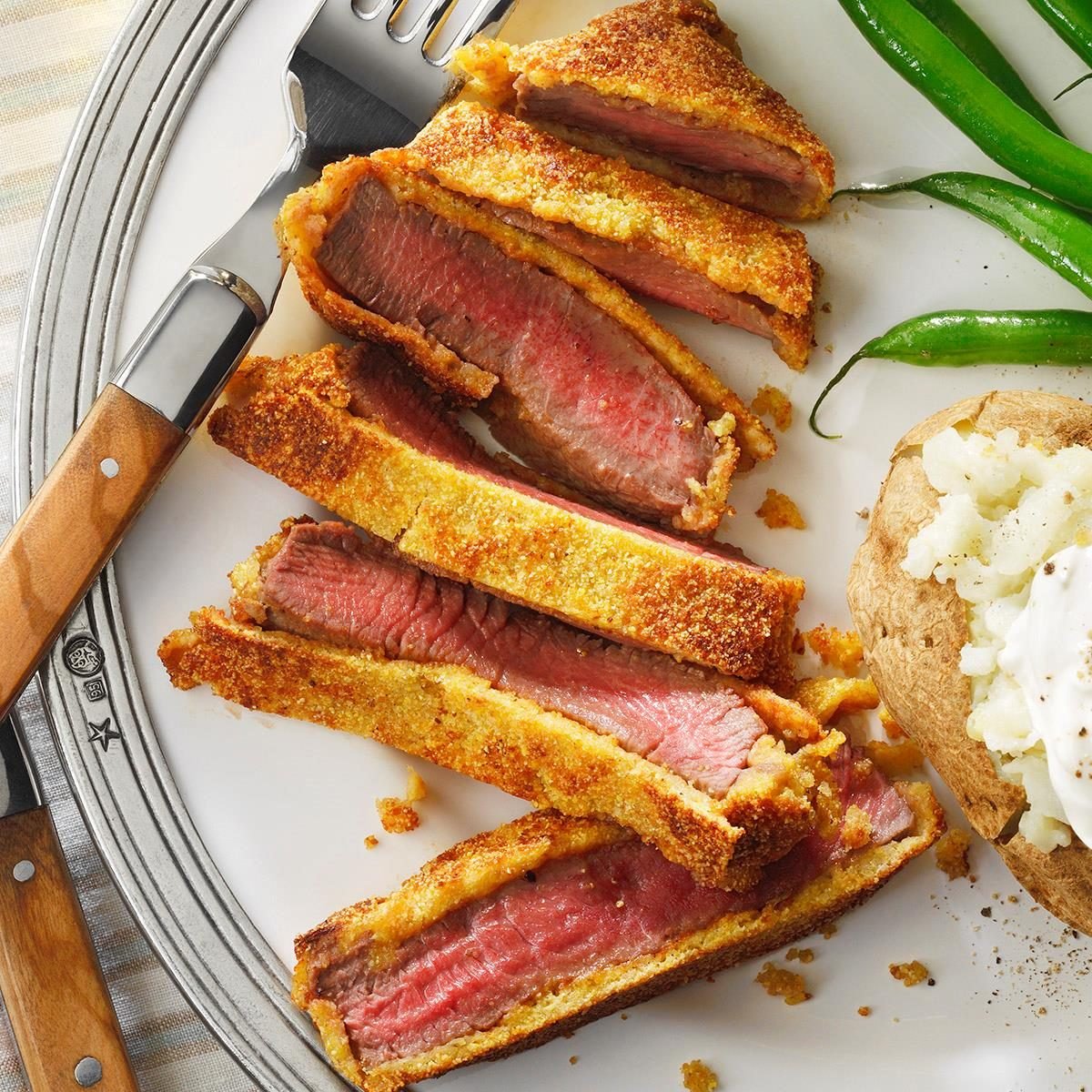 Oven-Fried Ranch Steak