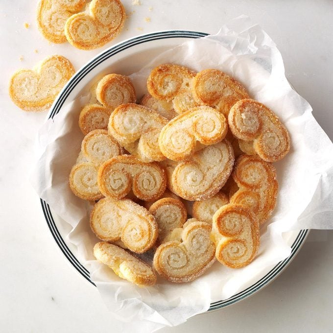 This 2-ingredient palmiers recipe calls for sugar and puff pastry.
