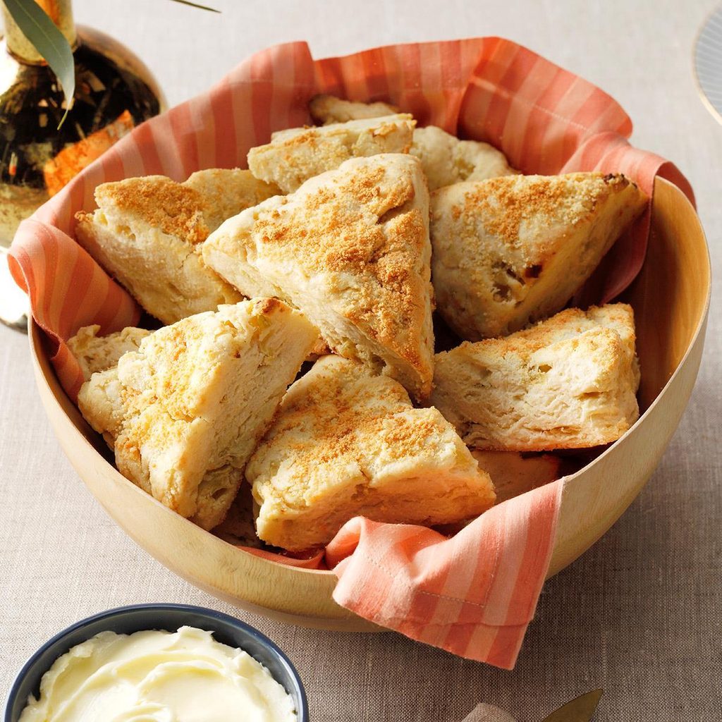 basket of parmesan scones