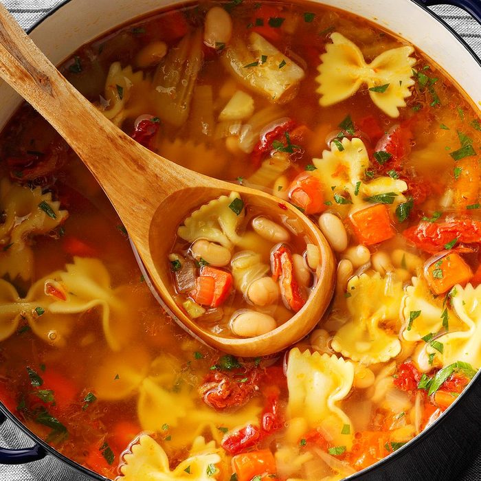 Pasta and White Bean Soup With Sun-Dried Tomatoes