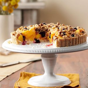 Peach-Blueberry Crumble Tart