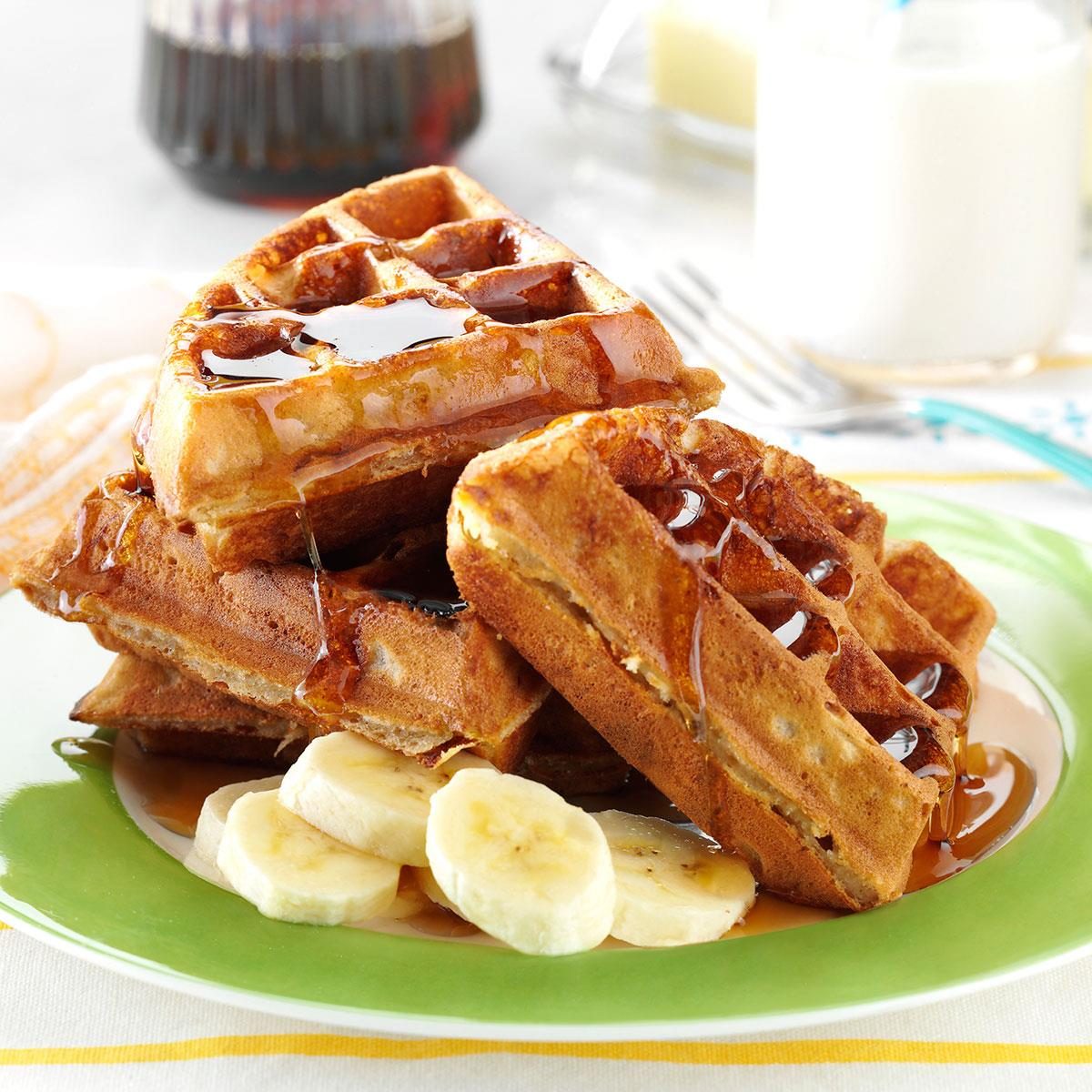 Bananas Foster Belgian Waffles Recipe