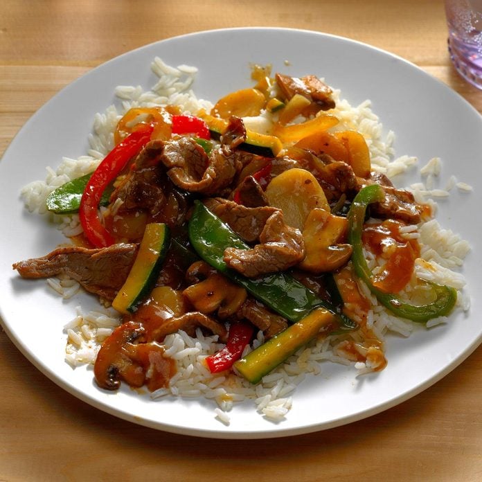 Pepper Steak with Squash