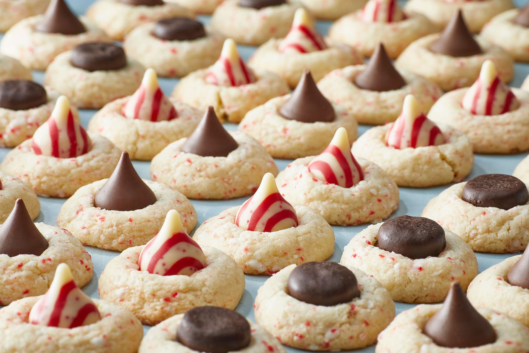 A Group of Peppermint Kiss Cookies