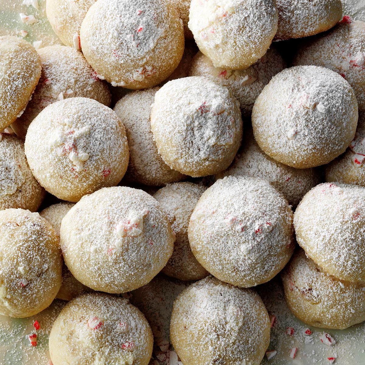 Peppermint Snowball Cookies