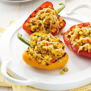 Pesto-Corn Grilled Peppers