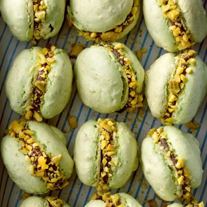 Pistachio Meringue Sandwich Cookies