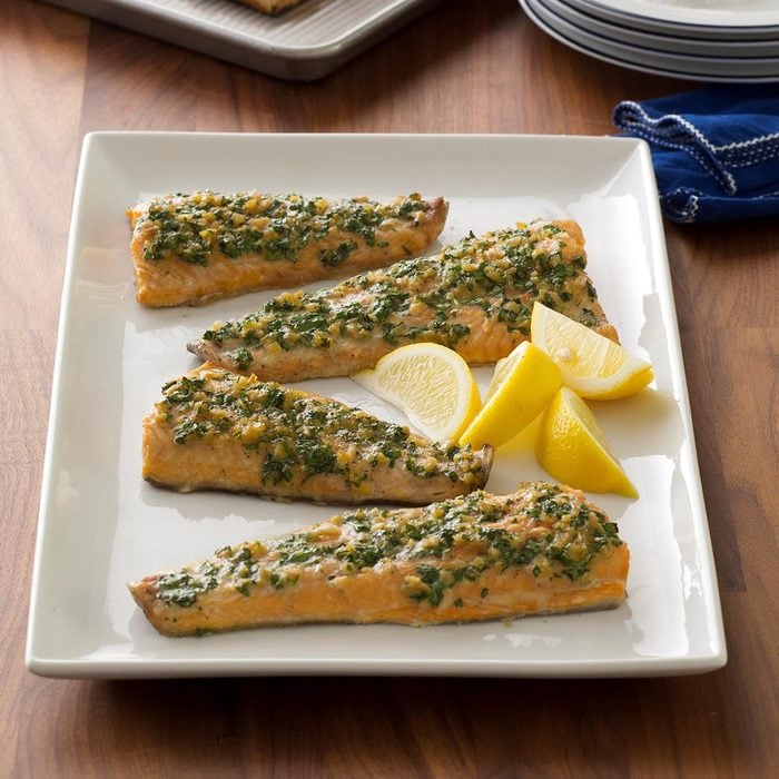 Plank-Grilled Ginger-Herb Trout