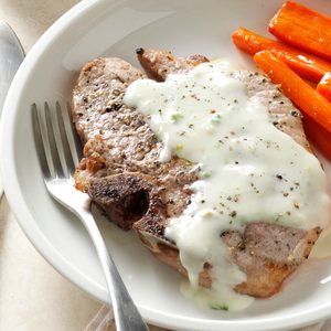 Pork Chops with Blue Cheese Sauce