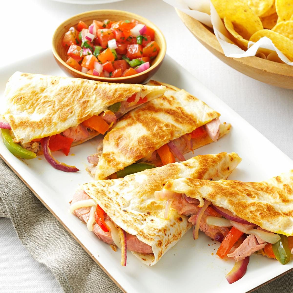Pork Quesadillas With Fresh Salsa Recipe How To Make It Taste Of Home