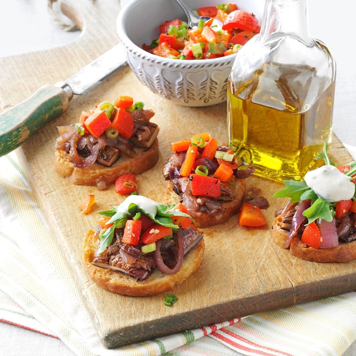 Portobello Bruschetta with Rosemary Aioli