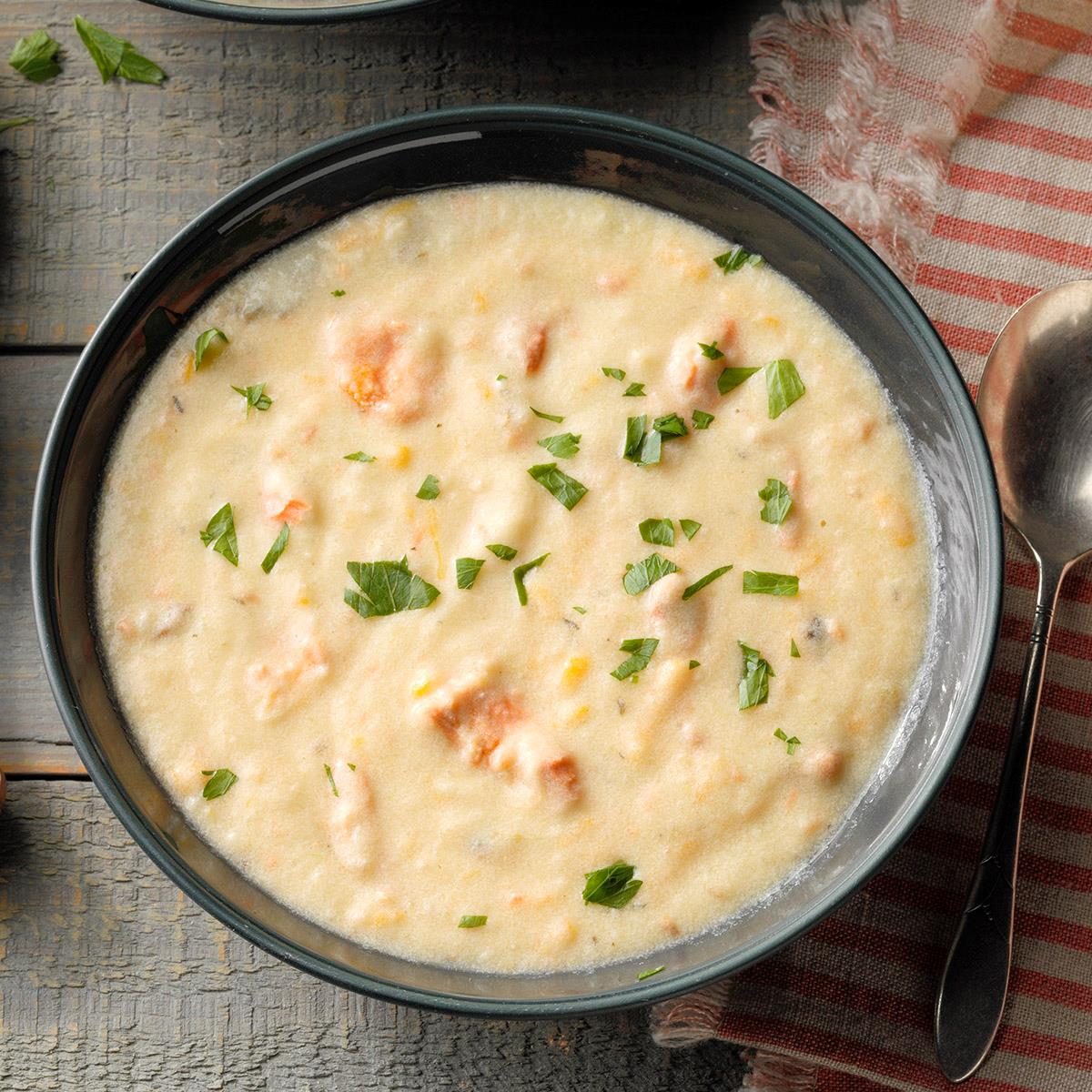 Potato Cheese Soup with Salmon