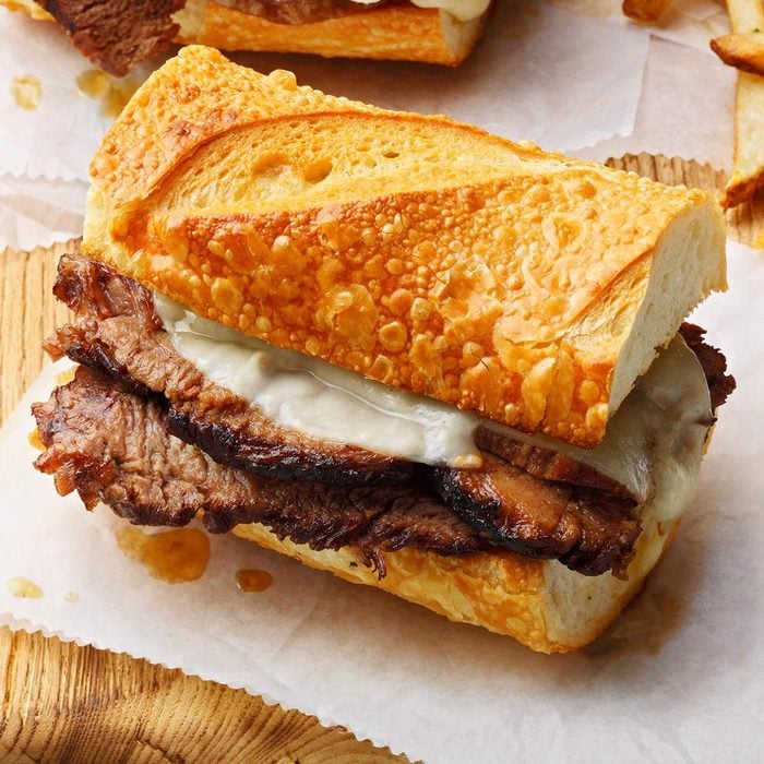 Pressure-Cooker French Dip Sandwiches