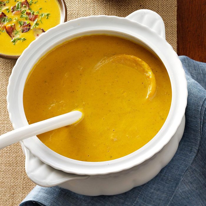 Pumpkin Bisque with Smoked Gouda