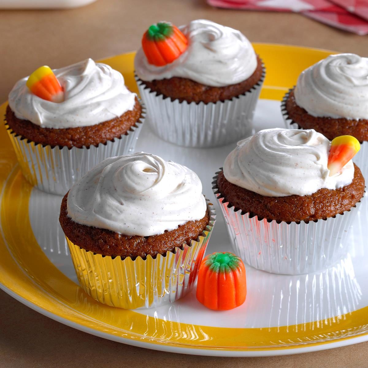 Pumpkin Cupcakes with Spiced Frosting
