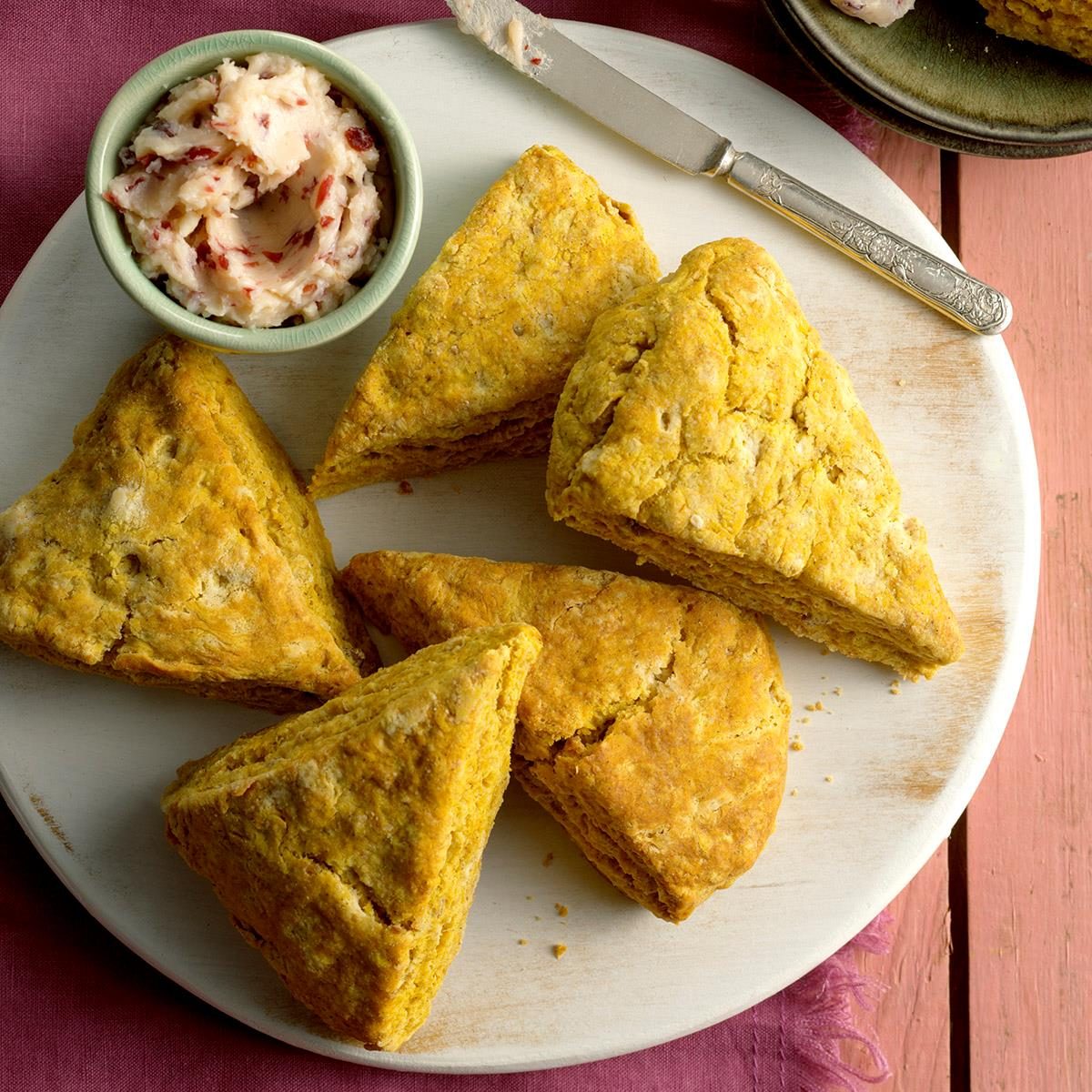 Pumpkin Scones with Berry Butter